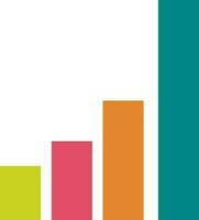 Colorful statistical bar chart infographic element. vector