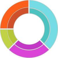 Colorful 3D pie chart infographic element for Business. vector