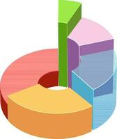 Glossy 3D colorful pie chart infographic element. vector