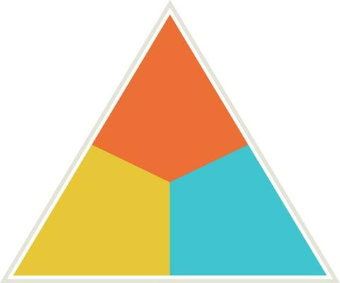 Colorful triangle infographic element in flat style.