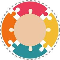 Circle infographic element with puzzle pieces. vector