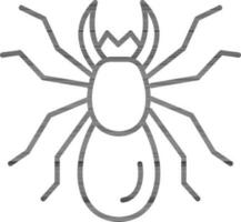 Stag or Beetle Deer icon in black line art. vector