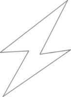 Lightning Bolt Icon In Black Line Art. vector