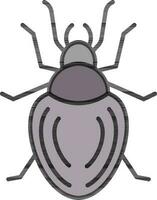 Flat Style Beetle icon in grey and light purple color. vector