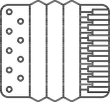 Accordion Line Art Icon in Flat Style. vector