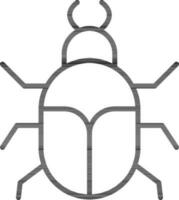 Black Line Art Bug icon in flat style. vector