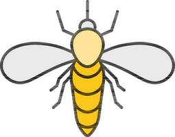 Flat Style Mosquito icon in yellow color. vector