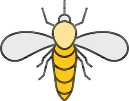 Flat Style Mosquito icon in yellow color. vector