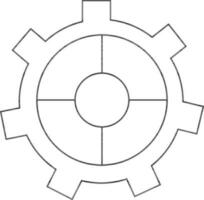 Line Art Illustration of Cogwheel Icon In Black Line Art. vector