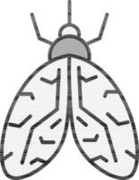 Clothes Moth or Mosquito icon in grey color. vector