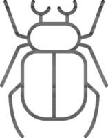 Melolontha or Beetle icon in black thin line. vector