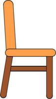 Wooden chair icon for sitting concept in isolated. vector