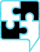 Jigsaw Puzzle Icon In Black And White Color. vector