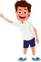 Illustration of a little boy in school uniform. vector