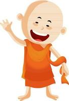 Illustration of a Buddhist Monk character. vector