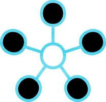 Connection Diagram Icon In Blue And Black Color. vector