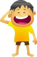 Cartoon character of saluting boy. vector