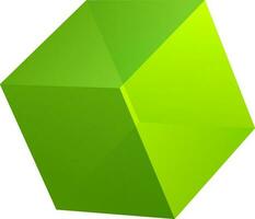 Illustration of 3D green cube. vector