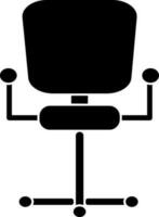 Office chair icon in black for sit comfort. vector