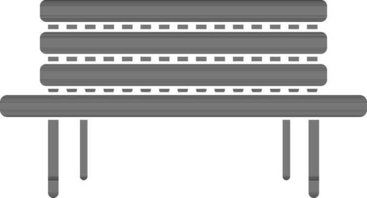 Bench icon for sitting concept in glyph style.