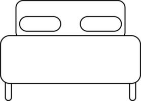 Stroke style of bed icon for sleep in isolated. vector