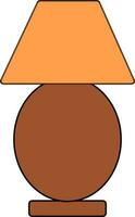 Table lamp icon in color for lighting concept. vector