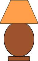 Table lamp icon in color for lighting concept. vector