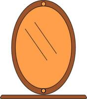 Mirror icon with frame for furniture concept. vector