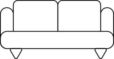 Sofa set icon in stroke for sitting concpet. vector