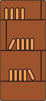 Bookcase icon with color for library concept in isolated. vector