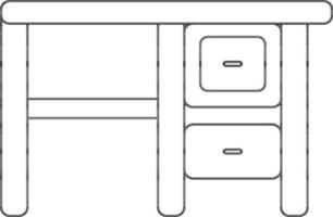 Table icon for working concept in stroke style. vector