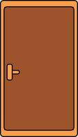 Illustration of door icon in color for furniture concept. vector