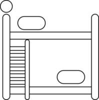 Stroke style of bunk bed icon for saving space. vector
