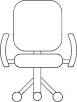 Rolling chair icon in stroke for sitting concept. vector