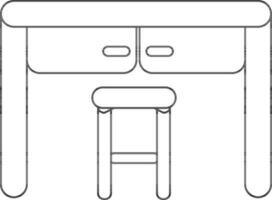 mesa icono con taburete en carrera estilo para mueble concepto. vector