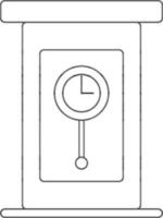 Wooden frame for clock in stroke style. vector