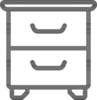 Isolated Drawer Icon in Thin Line Art. vector