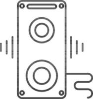 Line art speaker icon in flat style. vector
