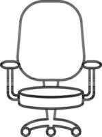 Office chair icon in thin line art. vector