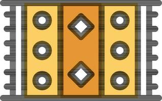 Mat or Carpet Icon in Yellow and Light Brown Color. vector