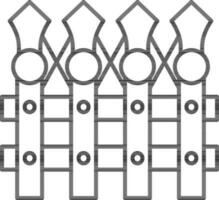 Flat style Fence icon in line art. vector