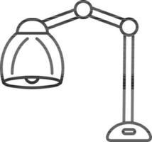 Desk lamp icon in thin line art. vector