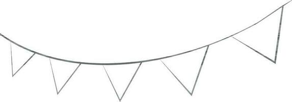 Hand drawn bunting flags in flat style. vector