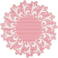 Decorative rounded frame design in pink color. vector