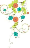 Corner design illustration in floral pattern. vector