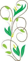 Green leaves decorated white background. vector