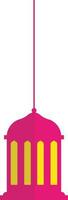 Hanging lantern made by pink and yellow color. vector