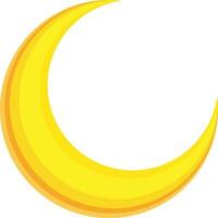 Shiny yellow moon on white background. vector