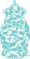 Floral abstract design pattern in cyan color. vector