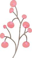 Pink berries on white background. vector